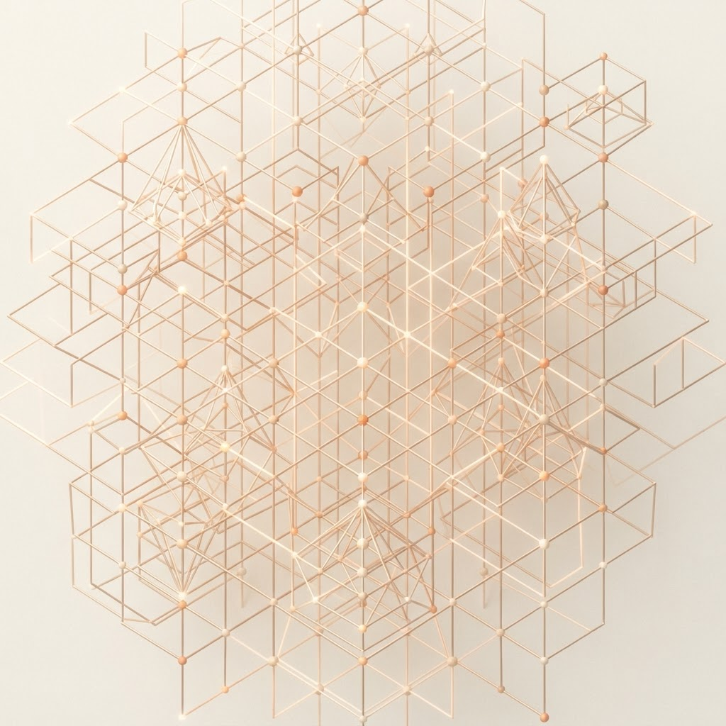 Abstract lattice geometric network pattern representing distributed systems and interconnected data pipelines